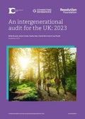 Front cover of An intergenerational audit for the UK 2023 by the Resolution Foundation