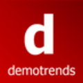 Demotrends red and white logo