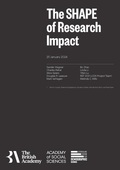 Front cover of the SHAPE of Research Impact report